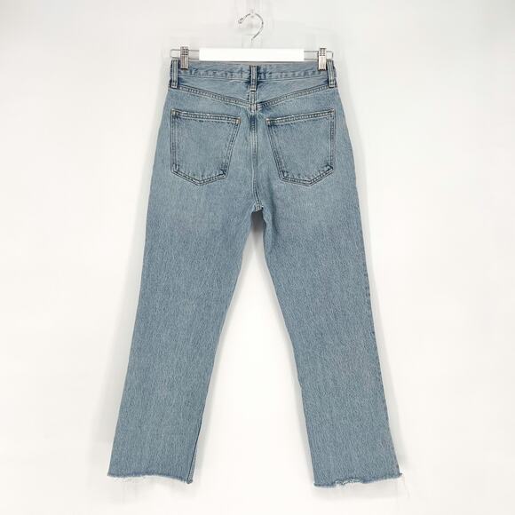 AGOLDE Relaxed Bootcut Mid Rise Jeans Curio Wash Women’s Size 26 Raw Hem - Picture 6 of 6
